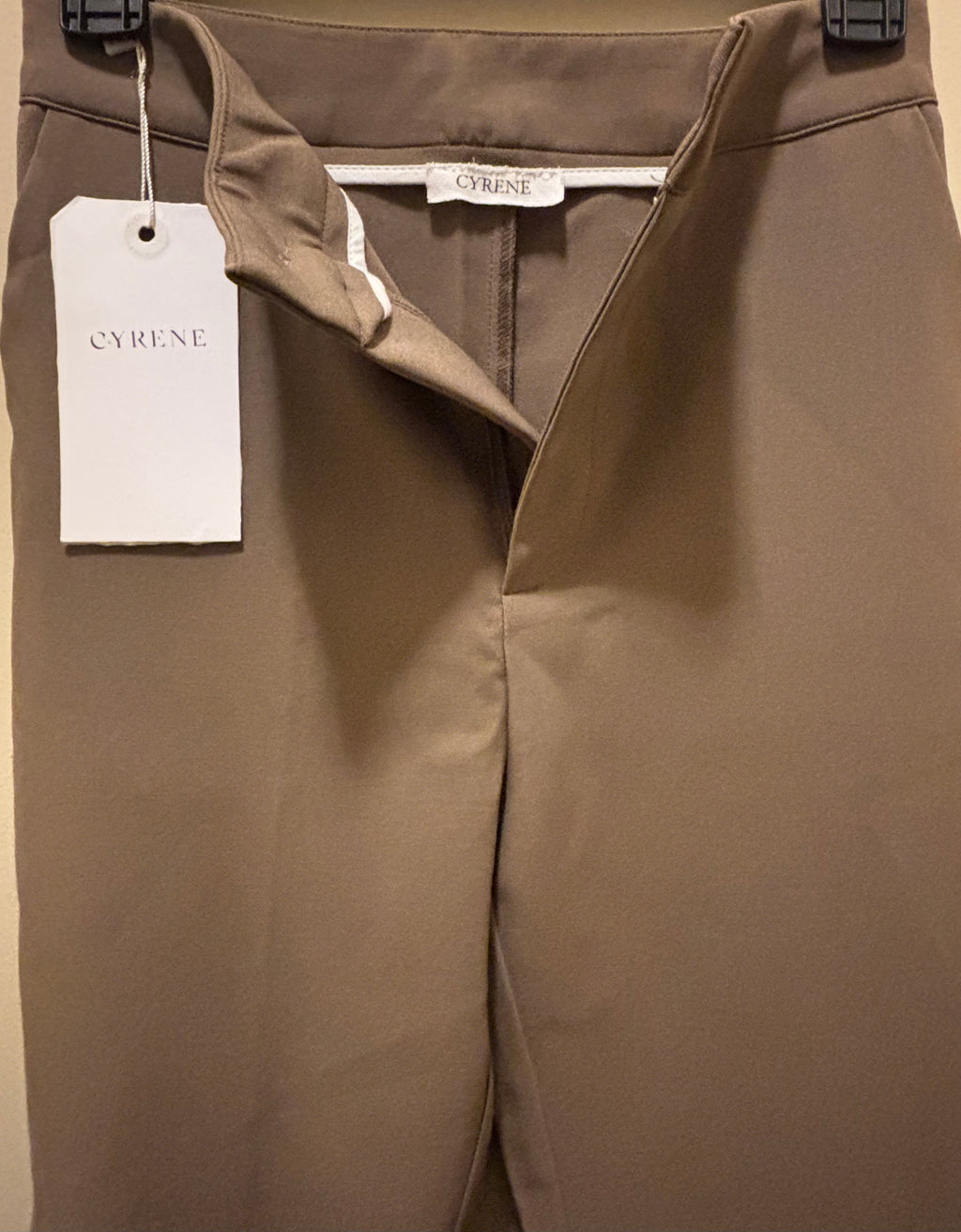 CYRENE BROWN HIGH WAIST TAILORED TROUSERS